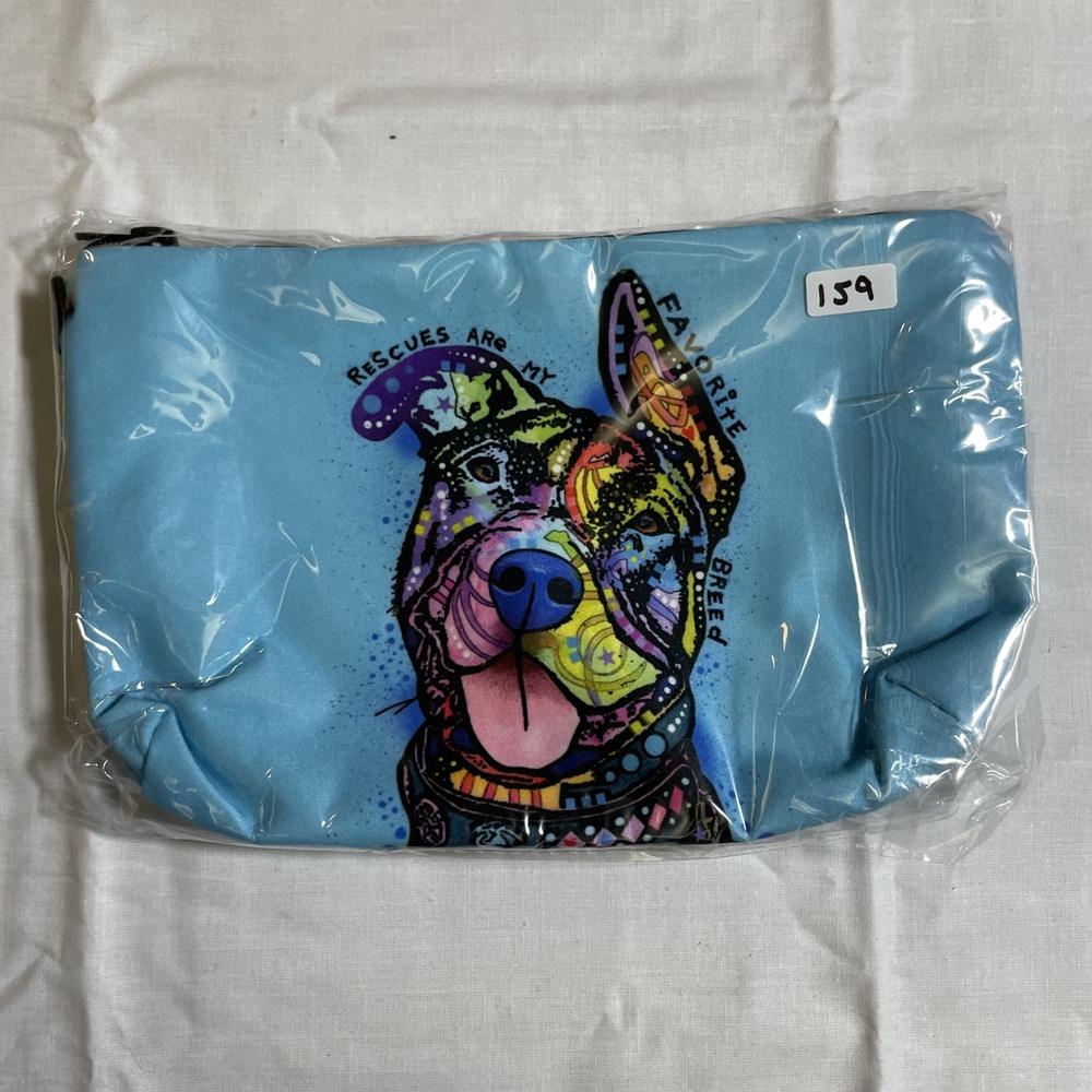 The Pouch Rescues Are My Favorite Breed NWT Dog Art Makeup Bag Cosmetic Pouch